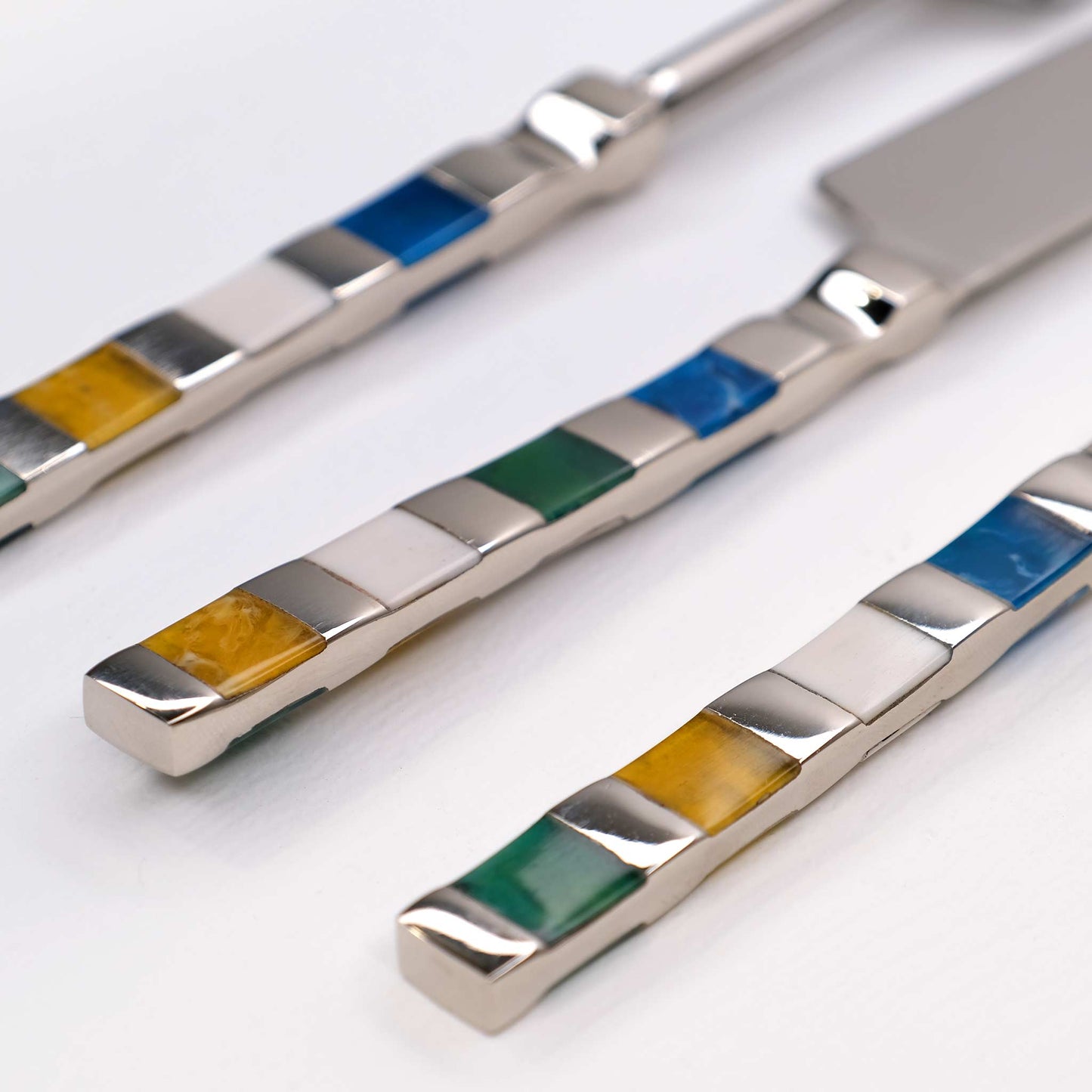 12 Piece Cutlery Set Multicolour Stainless Steel Marble & Enamel