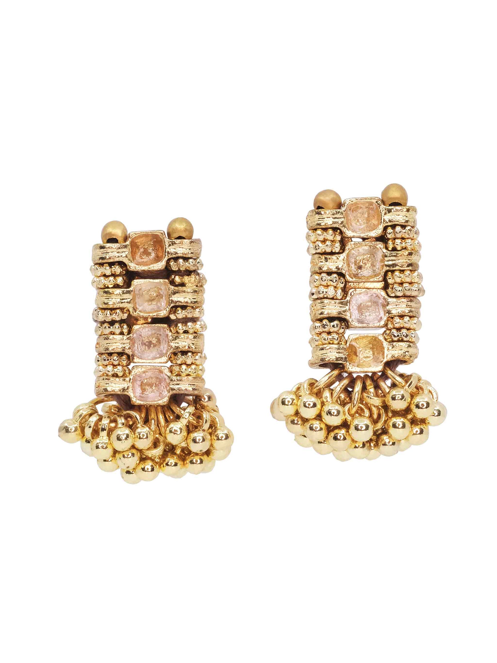 Aria Pink and Gold Tone Enamel Stud Earrings