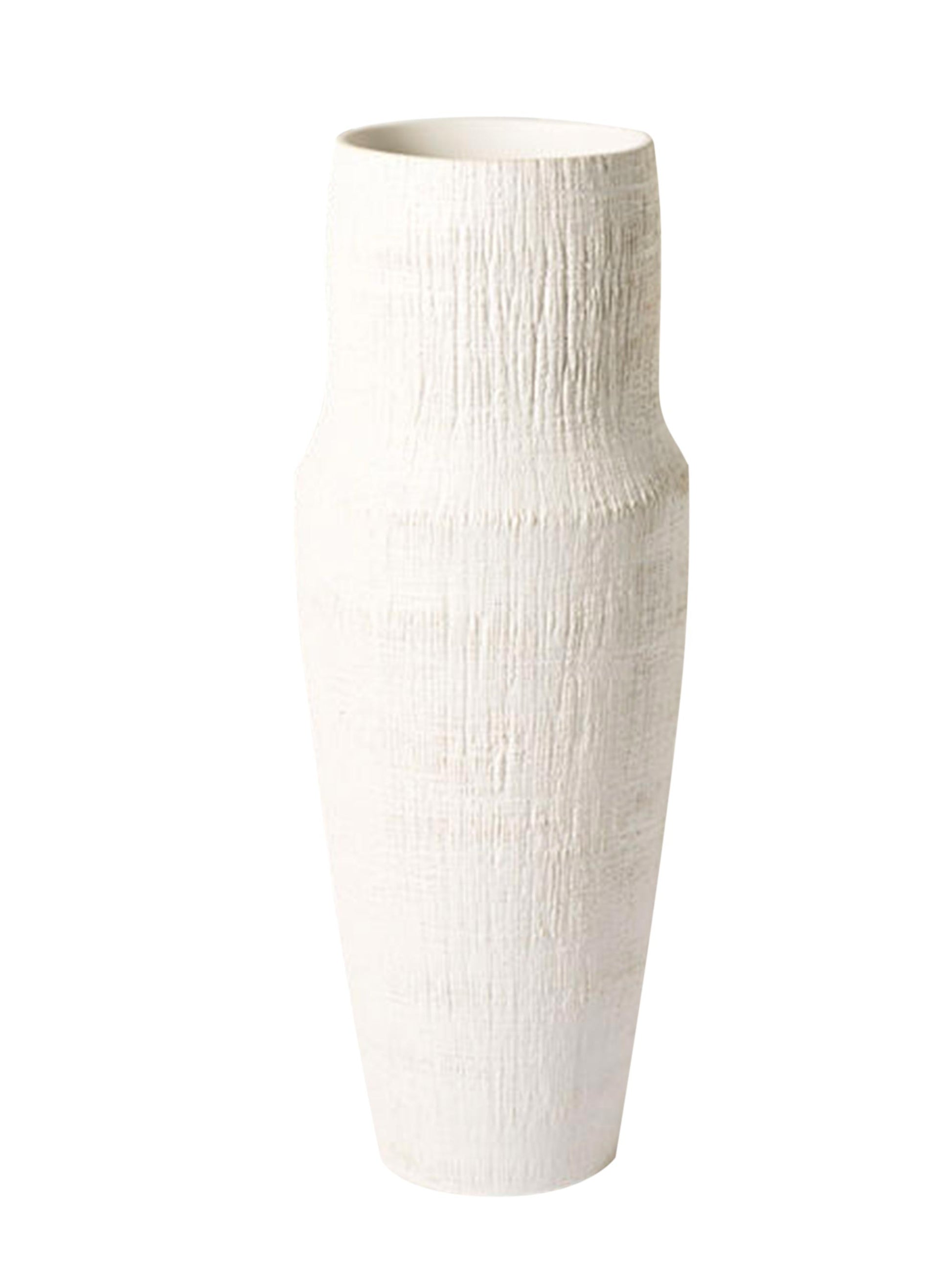 Pulo Organic White Stoneware Tall Vase –Small