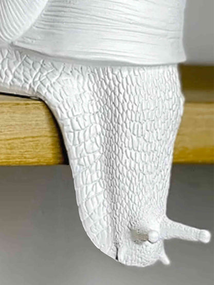 Shelf Snail Decorative Sculpture White Resin 24cm