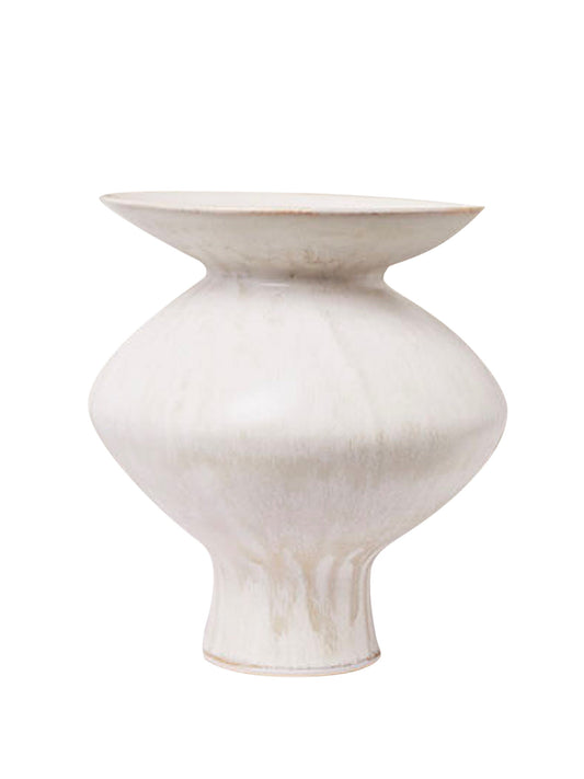 Tulo Organic White Stoneware Sculpture Glazed Tall Vase – Small 29cm
