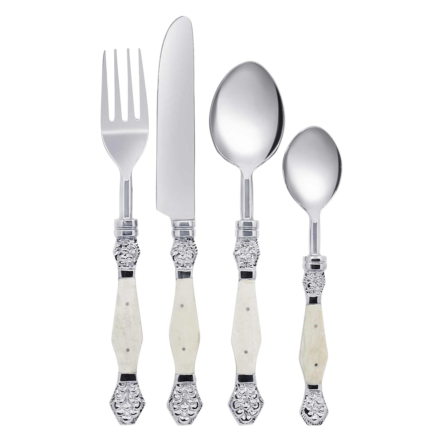 ZA Collective 4 Piece Ivory Cutlery Set