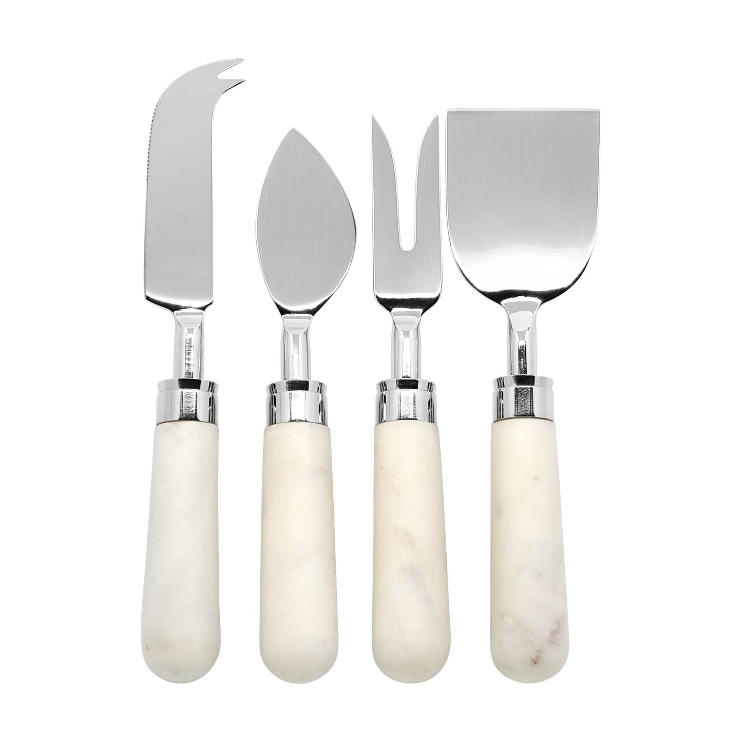 ZA Collective 4 Piece White Marble  Cheese Knife Set