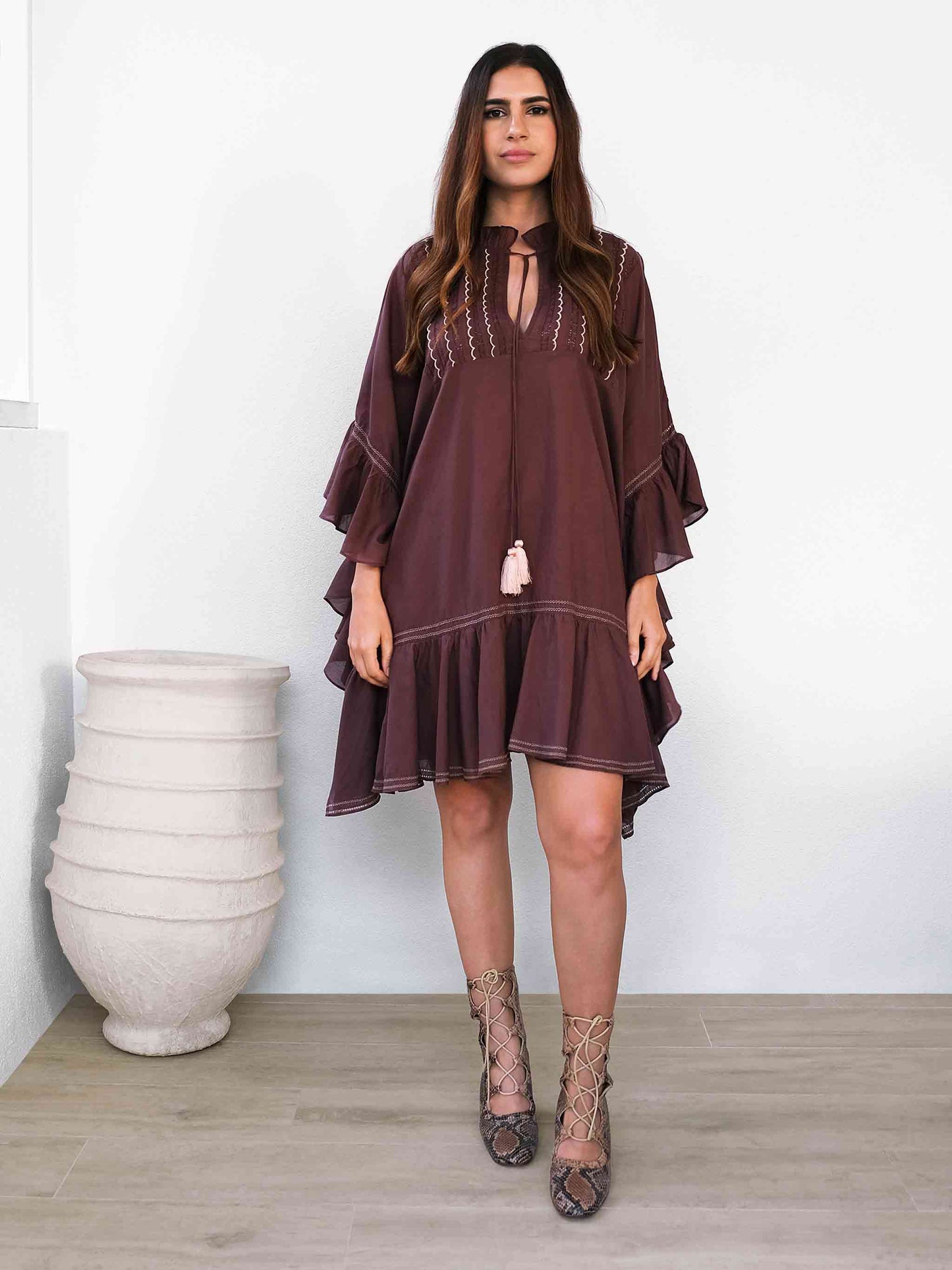 ZA Collective Zahra Chocolate Cotton Tunic